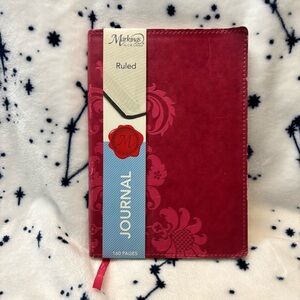 Pink Leather Journal with Floral Design